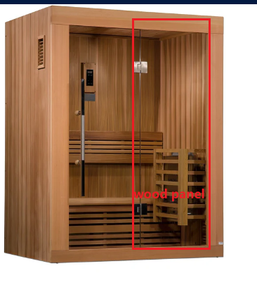 Relax1 Sauna Customization Fee - Replacing the Glass Beside the Door with Wood Panel