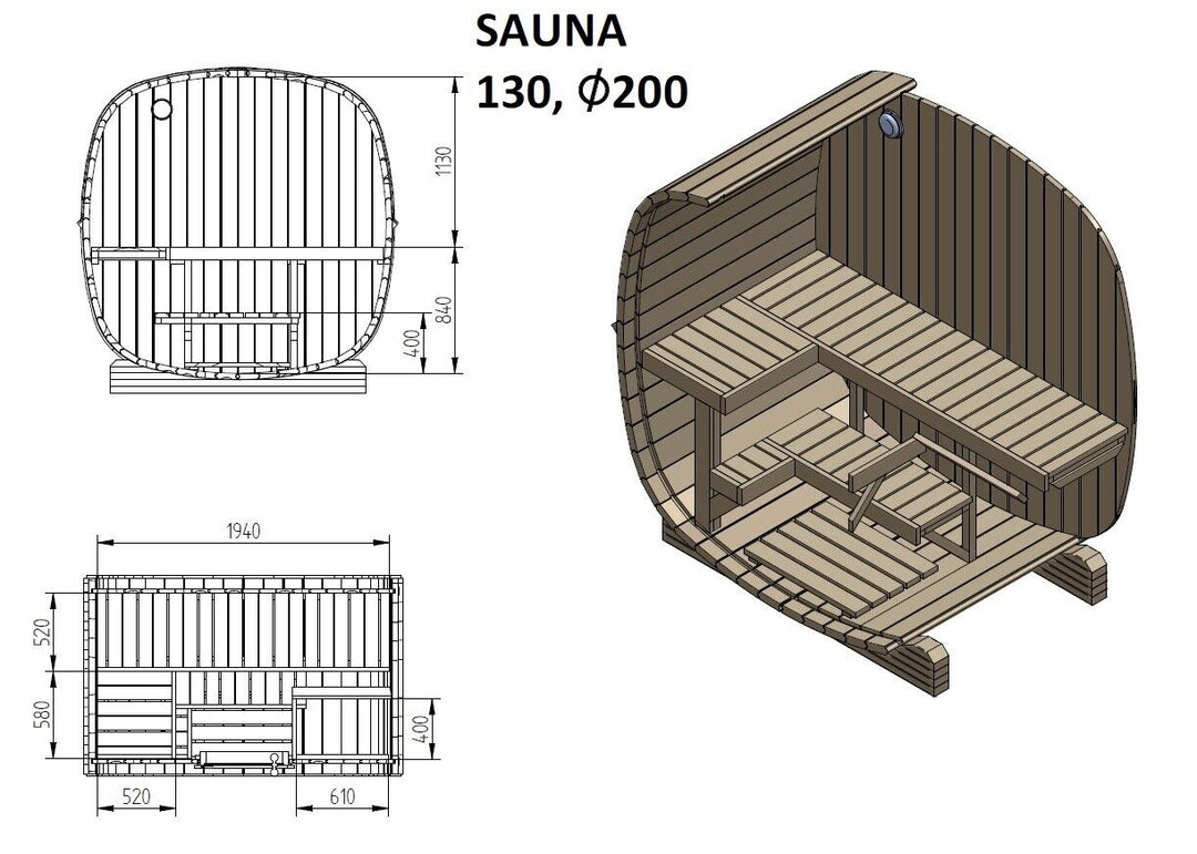 SAUNAONES™ Square Sauna Minimalist Refresh 7